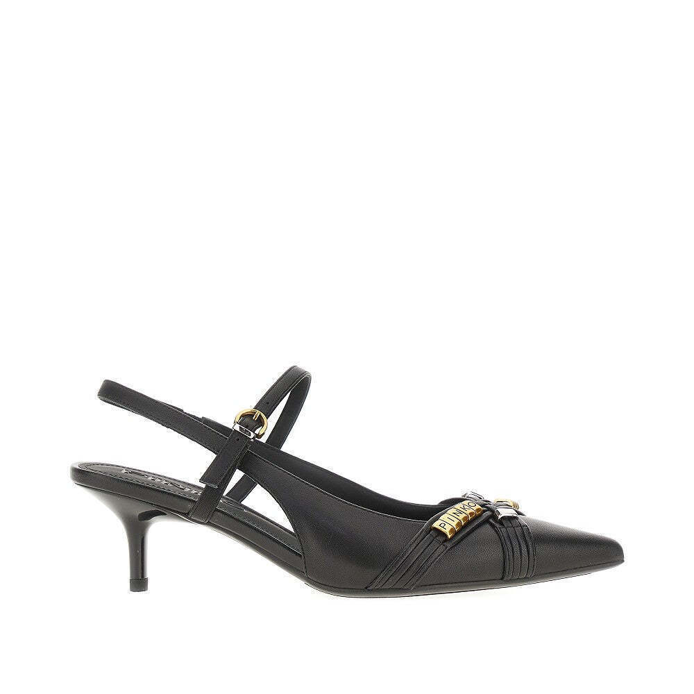 Pinko Nappa Leather Slingback Pumps With Charms